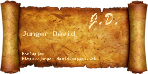 Junger Dávid névjegykártya